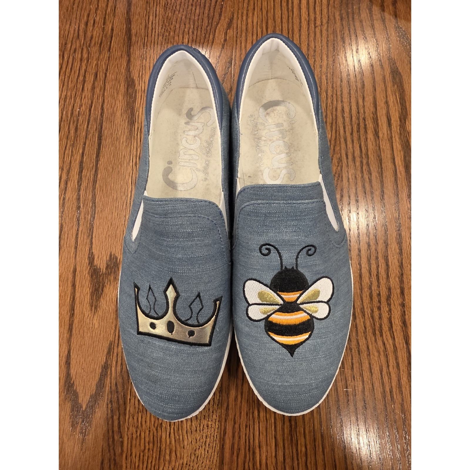Sam Edelman Circus Womens Shoes Leni Queen Bee Embroidered Espadrille Euc Sz 8.5